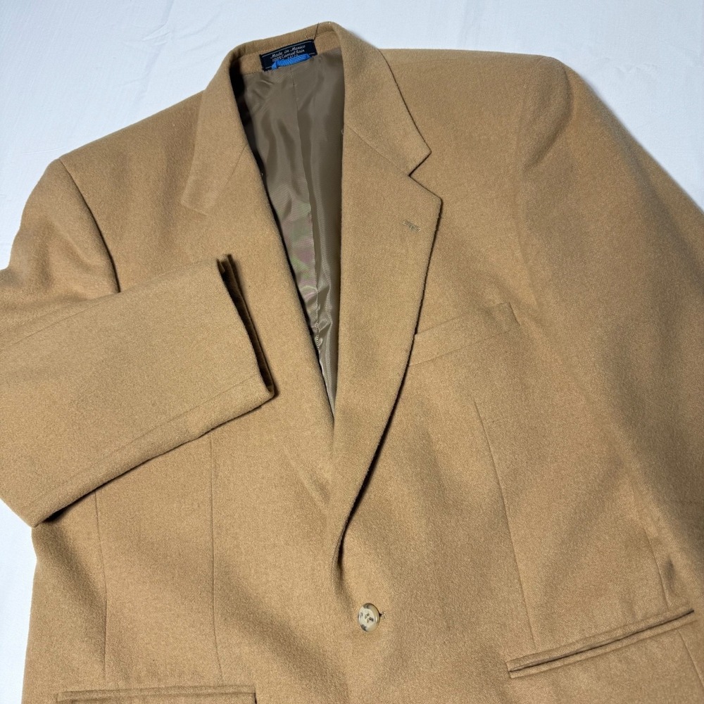 Haspel‎ Camel Hair Saco Sport (Western) Blazer Beige Fully Lined Men's Size 44R